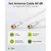 Wentronic Goobay cable de conexión SAT, 100% apantallado, dorado, blanco, 7,5 m - conector F a conector F (67294)