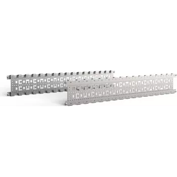 SCHROFF 23130084 kit de montaje en rack de 19 pulgadas - acero, galvanizado, 2 soportes, 4 tornillos M4x10, 4 tuercas M4, 4 arandelas, 4 arandelas de plástico