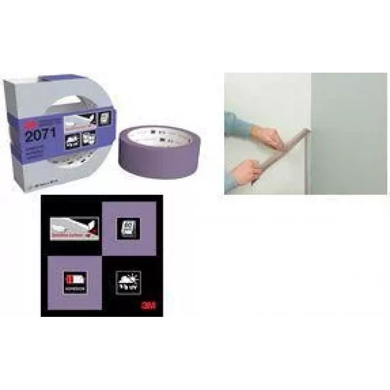 3M Cinta de enmascarar Painter's 2071, 36 mm x 50 m, violeta, bordes nítidos, para superficies delicadas PT207136