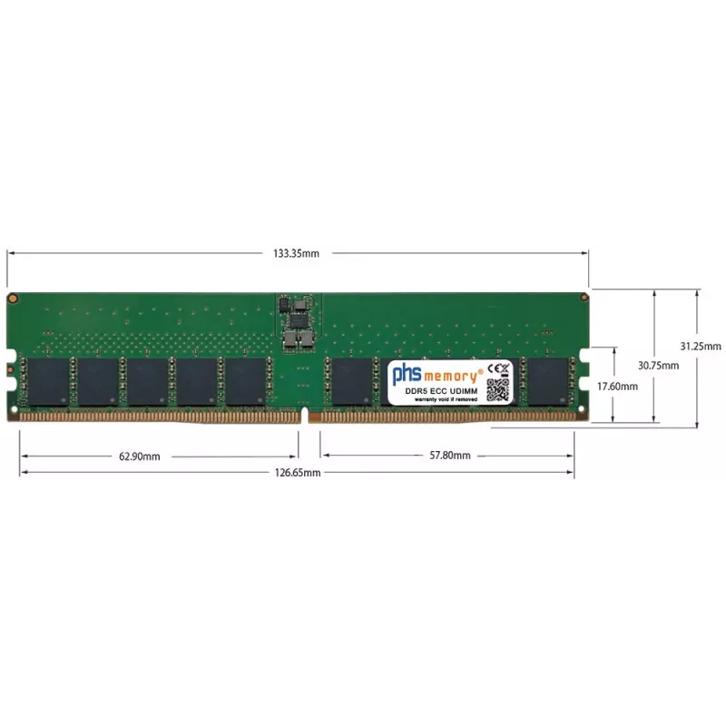 PHS-memory 48GB DDR5 ECC UDIMM 5600MHz PC5-44800E módulo RAM para ASRock B850M-X WiFi (SP571201)