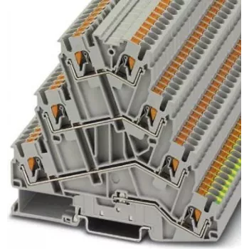 Phoenix Contact PT 2,5-PE/3L bloque de terminales para motor, Push-in, 3 niveles, PE, 2,5 mm², gris, 3210542
