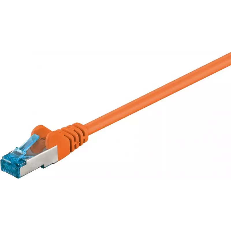 Wentronic 95605 cable de conexión CAT6a, RJ45 macho a macho, 1,5 m, naranja
