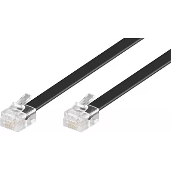 Wentronic Goobay Cable modular RJ12, 6P6C macho-macho, 15 m, negro 50324