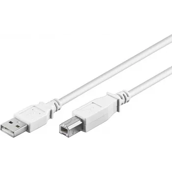 Wentronic 96186 Cable USB 2.0, conector USB-A macho a conector USB-B macho, 1,8 m, blanco