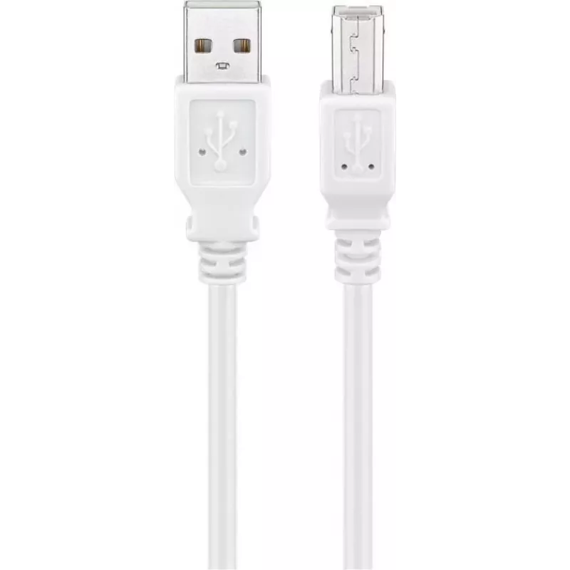 Wentronic 96186 Cable USB 2.0, conector USB-A macho a conector USB-B macho, 1,8 m, blanco