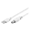 Wentronic 96186 Cable USB 2.0, conector USB-A macho a conector USB-B macho, 1,8 m, blanco
