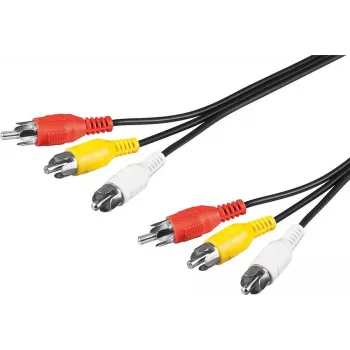 Wentronic AVK 354-300 3,0m Cable AV 3x RCA macho a 3x RCA macho - negro 50382