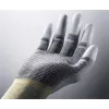 Uvex Unipur Carbon Guantes de trabajo de protección de punto de nylon, talla 10, gris/negro, recubrimiento de PU en palma, antiestáticos 6055610