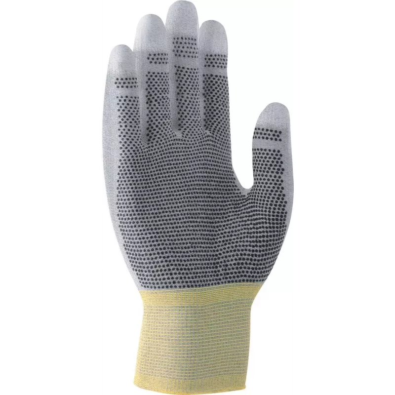Uvex Unipur Carbon Guantes de trabajo de protección de punto de nylon, talla 10, gris/negro, recubrimiento de PU en palma, antiestáticos 6055610