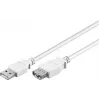 Wentronic Cable alargador USB 2.0 A macho a hembra 5m blanco 96288