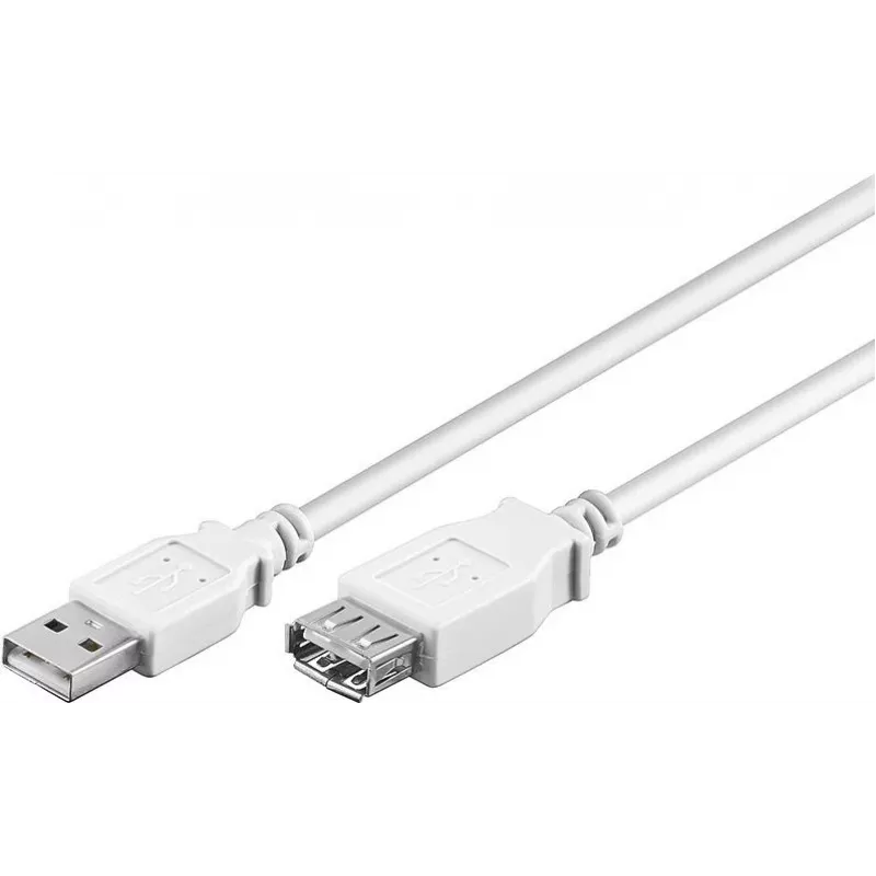 Wentronic Cable alargador USB 2.0 A macho a hembra 5m blanco 96288
