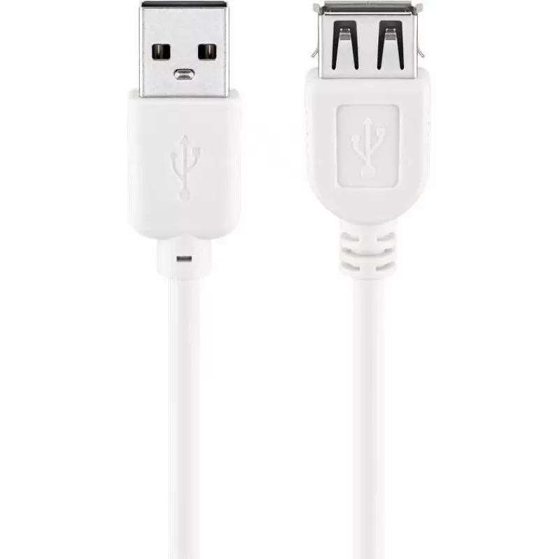 Wentronic Cable alargador USB 2.0 A macho a hembra 5m blanco 96288