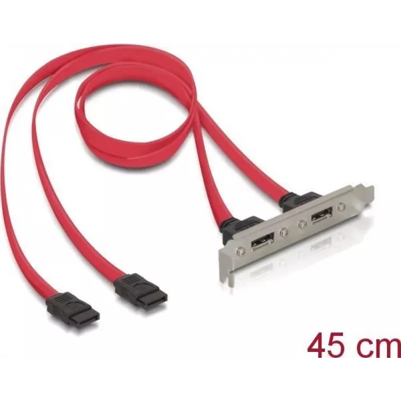 Delock Chapa de ranura interna 2x SATA a 2x eSATA externo (65116)