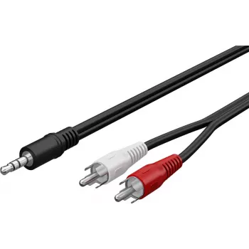 Wentronic Goobay Cable adaptador de jack 3,5 mm a 2x RCA, 20 m, negro 50779