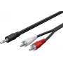 Wentronic Goobay Cable adaptador de jack 3,5 mm a 2x RCA, 20 m, negro 50779