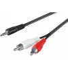 Wentronic Goobay Cable adaptador de jack 3,5 mm a 2x RCA, 20 m, negro 50779