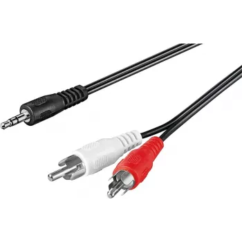 Wentronic Goobay Cable adaptador de jack 3,5 mm a 2x RCA, 20 m, negro 50779
