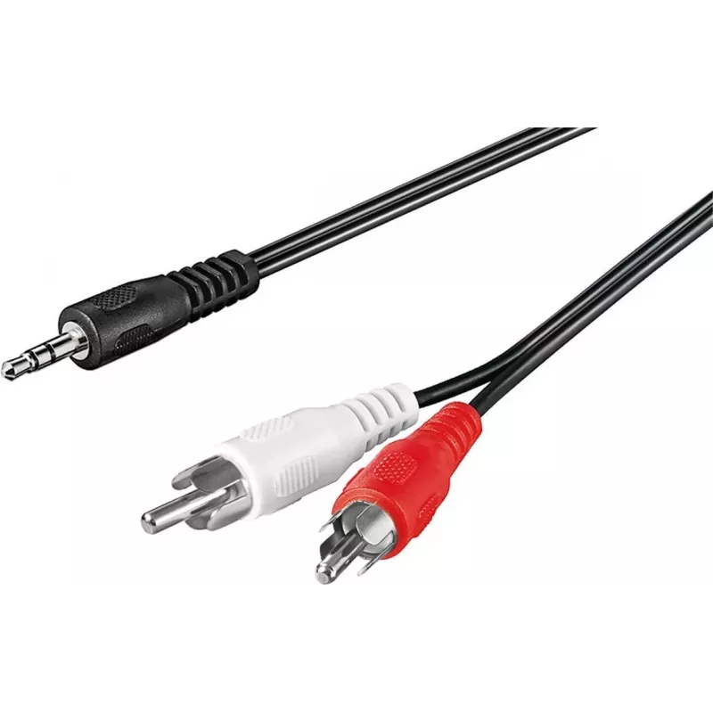 Wentronic Goobay Cable adaptador de jack 3,5 mm a 2x RCA, 20 m, negro 50779