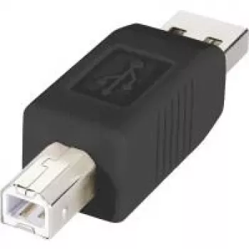 Renkforce adaptador USB 2.0 A conector macho a B conector macho, contactos dorados, negro