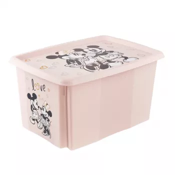 keeeper caja de almacenamiento Karolina Minnie, 45 litros, apilable y encajable con tapa, polipropileno, Nordic Pink, 1 ud. 1223958124700