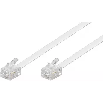 Goobay cable de conexión modular RJ11/RJ14 (6P4C) de conector a conector, 3 m, blanco (93067)