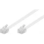 Goobay cable de conexión modular RJ11/RJ14 (6P4C) de conector a conector, 3 m, blanco (93067)