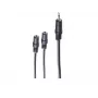 shiverpeaks BASIC-S cable adaptador de audio en Y, conector estéreo de 3,5mm a 2 conectores hembra estéreo de 3,5mm, 0,2m, negro BS30761