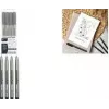 Faber-Castell EBERHARD FABER estilógrafos pigmentados negros set de 4 piezas (0,1, 0,3, 0,5, 0,7 mm) resistente al agua resistente a la luz permanente 558104