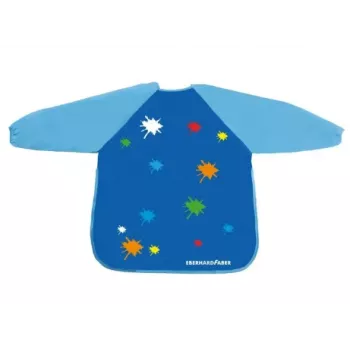 Faber-Castell EBERHARD FABER EFA Color delantal de pintura para niños, azul, manga larga, talla única, 4-9 años, blíster 579903