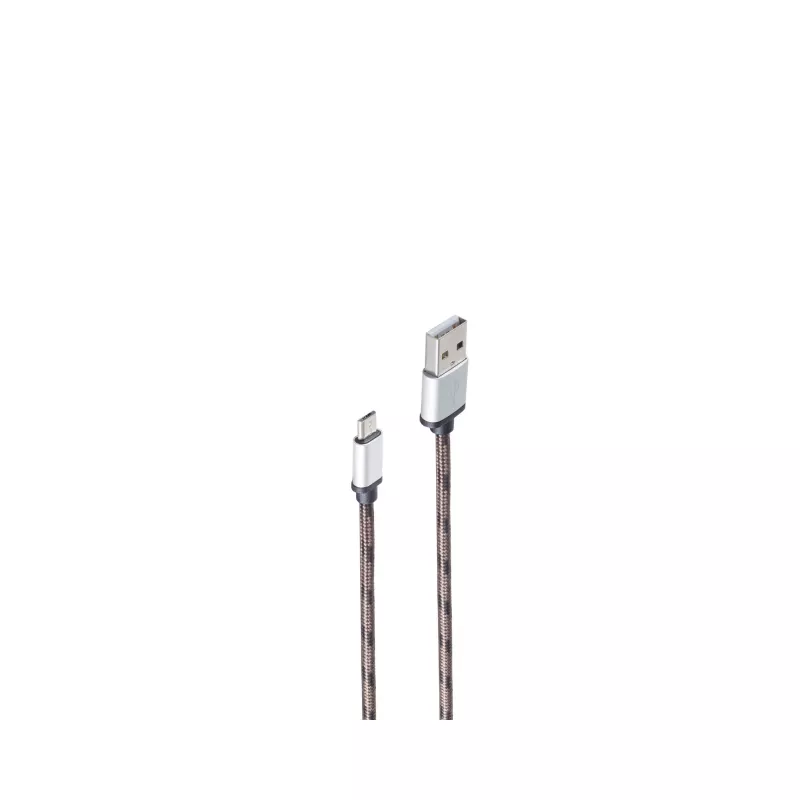 SHIVERPEAKS BS14-50082 Cable USB 2.0, USB-A a Micro-USB B, 2 m, marrón