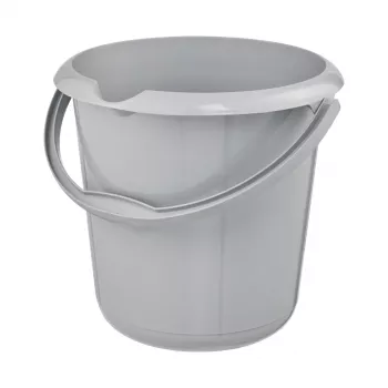 keeeper mika eco cubo de limpieza redondo, 10 litros, gris piedra, plástico 100% reciclado, asa ergonómica 1171015000000