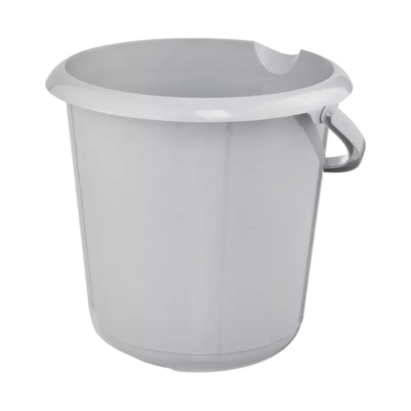 keeeper mika eco cubo de limpieza redondo, 10 litros, gris piedra, plástico 100% reciclado, asa ergonómica 1171015000000