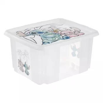 keeeper caja de almacenamiento karolina Stitch, 24 litros caja giratoria/apilable con tapa, PP, transparente, 1 ud. 1223700131900
