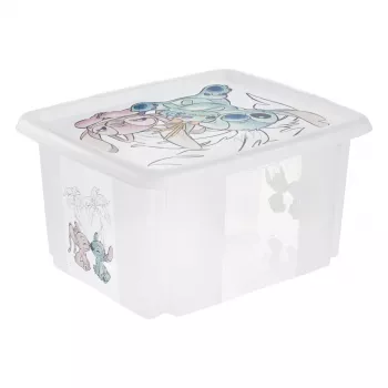 keeeper caja de almacenamiento karolina Stitch, 24 litros caja giratoria/apilable con tapa, PP, transparente, 1 ud. 1223700131900