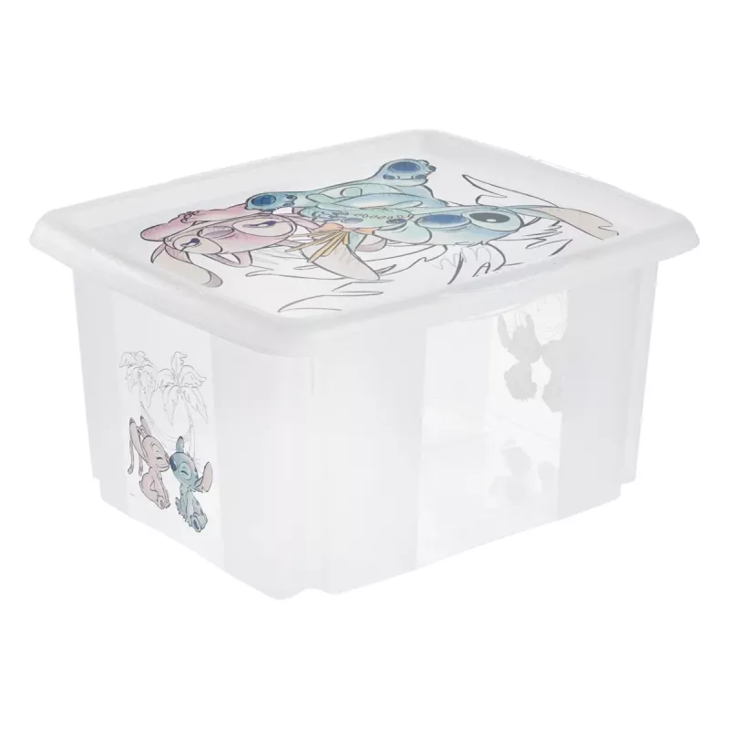 keeeper caja de almacenamiento karolina Stitch, 24 litros caja giratoria/apilable con tapa, PP, transparente, 1 ud. 1223700131900