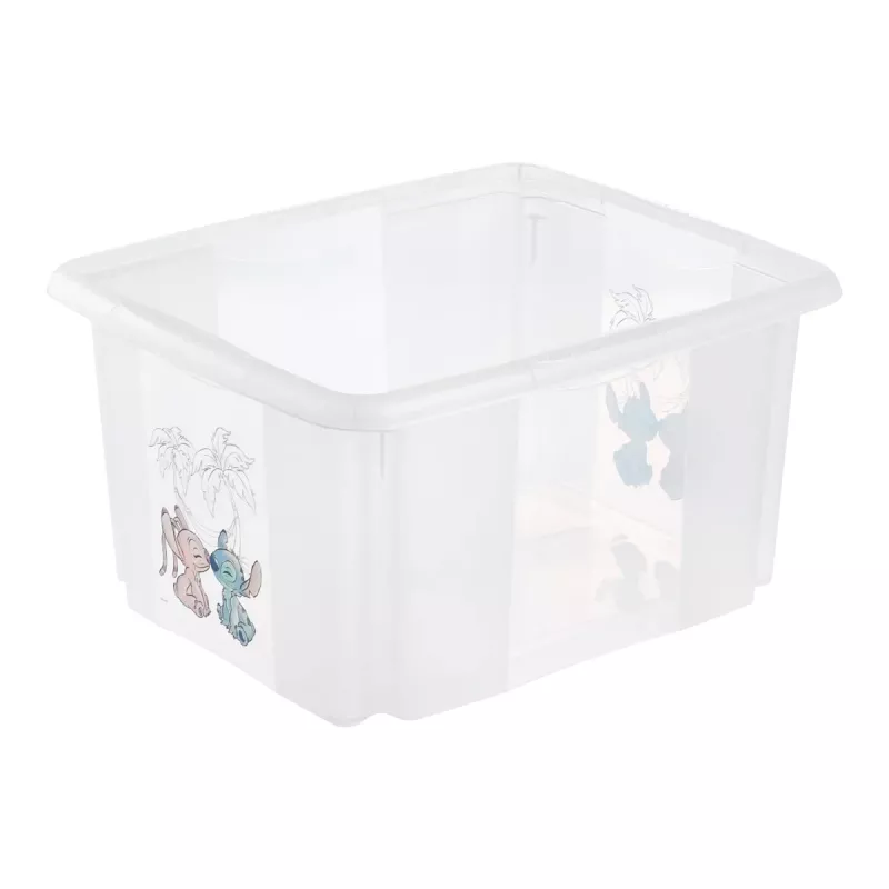 keeeper caja de almacenamiento karolina Stitch, 24 litros caja giratoria/apilable con tapa, PP, transparente, 1 ud. 1223700131900