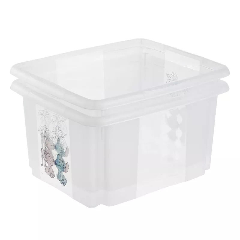 keeeper caja de almacenamiento karolina Stitch, 24 litros caja giratoria/apilable con tapa, PP, transparente, 1 ud. 1223700131900