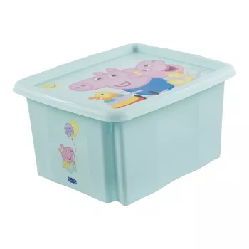 keeeper caja de almacenamiento karolina Peppa Pig, 24 litros caja giratoria/apilable con tapa, PP, aguamarina, 1 ud. 1223762433600