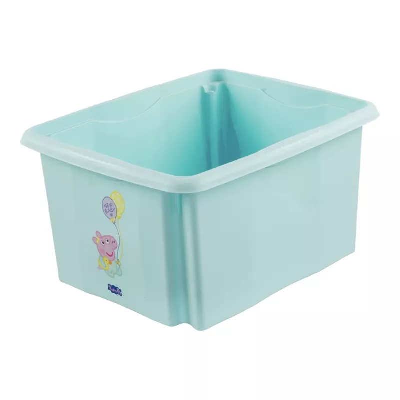 keeeper caja de almacenamiento karolina Peppa Pig, 24 litros caja giratoria/apilable con tapa, PP, aguamarina, 1 ud. 1223762433600