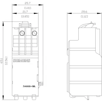 SIEMENS disparador de subtensión 208-230V AC 50/60 Hz para interruptor automático 3VA (3VA99080BB25)