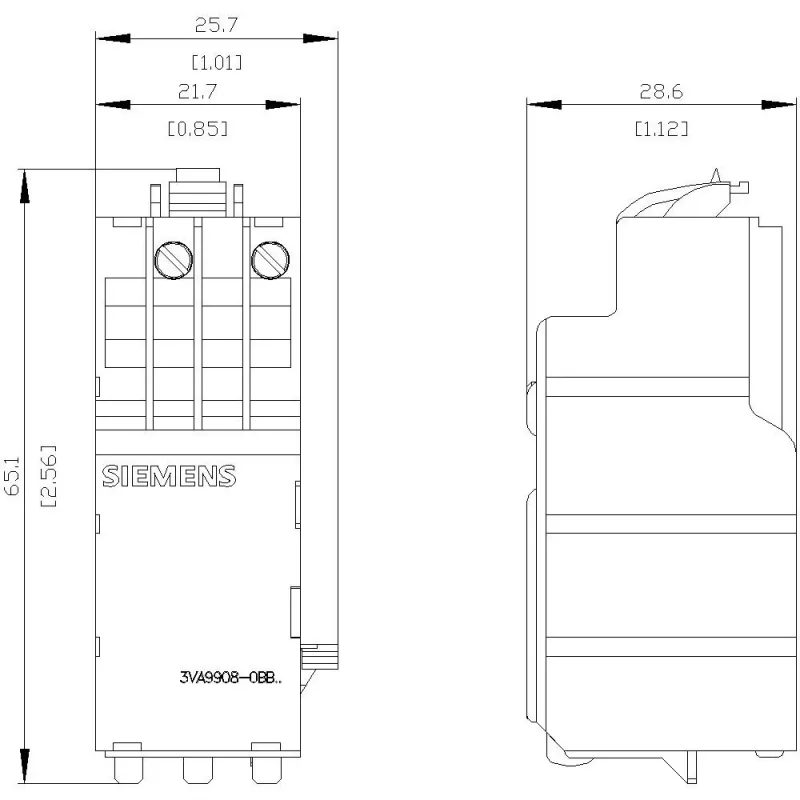 SIEMENS disparador de subtensión 208-230V AC 50/60 Hz para interruptor automático 3VA (3VA99080BB25)