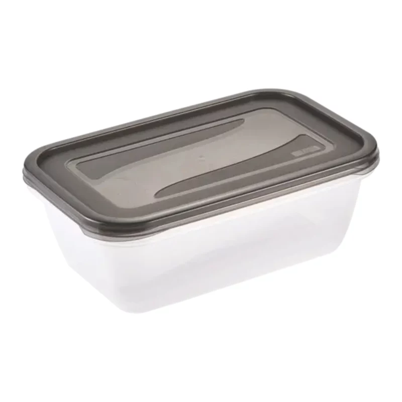 keeeper fredo fresh Set de recipientes para conservar alimentos, 2 x 3,3 L, rectangulares, transparentes con tapas grises 3068082700000