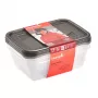 keeeper fredo fresh Set de recipientes de conservación, 3x 1,25 L, rectangulares, base transparente con tapa gris 3067582700000