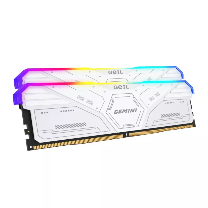 GeIL Gemini RGB 32GB DDR5 6000MHz Kit de memoria RAM para gaming de sobremesa (2 x 16GB) – Blanco
