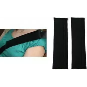 IWH Fundas de cinturón de seguridad de Alcantara, negras, set de 2 piezas – Suave comodidad tipo ante, evita el roce, ajuste universal 074006