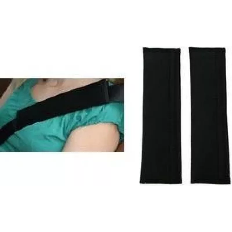 IWH Fundas de cinturón de seguridad de Alcantara, negras, set de 2 piezas – Suave comodidad tipo ante, evita el roce, ajuste universal 074006
