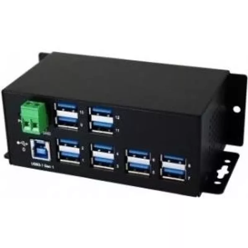 EXSYS EX-1112HMS Hub industrial USB 3.2 Gen 1 de 12 puertos para carril DIN