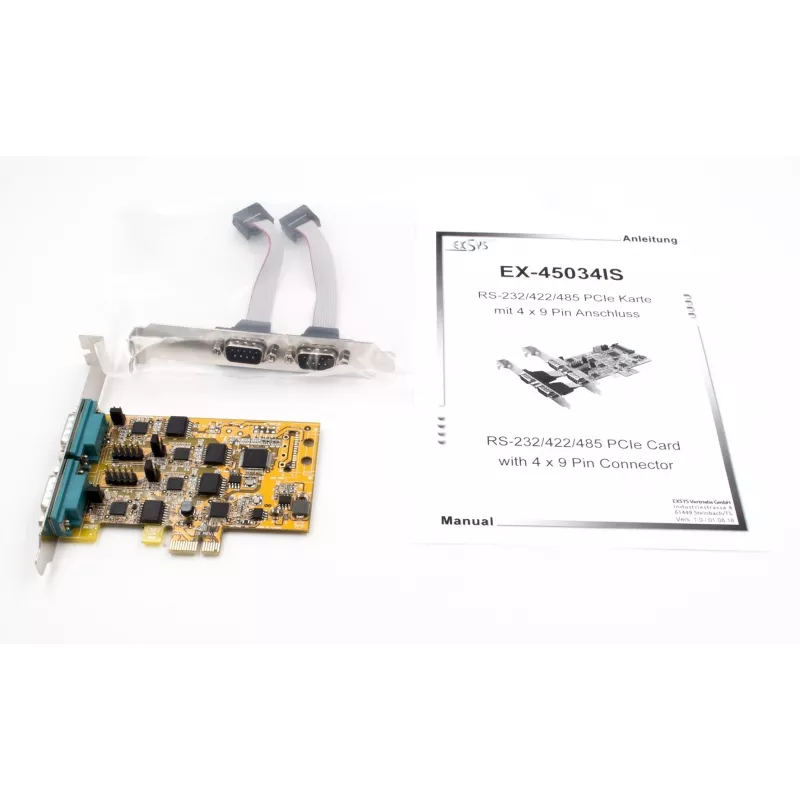EXSYS EX-45034IS Tarjeta serie RS-232 PCI Express de 4 puertos con aislamiento óptico de 2,5kV