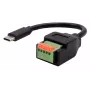 EXSYS Cable adaptador USB-C macho a bloque de terminales de 5 pines con pulsador, USB 2.0, 15 cm EX-49123
