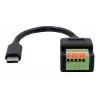 EXSYS Cable adaptador USB-C macho a bloque de terminales de 5 pines con pulsador, USB 2.0, 15 cm EX-49123